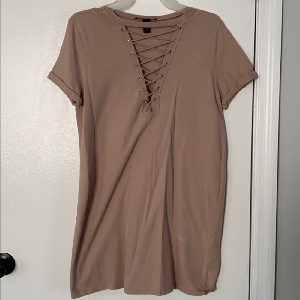 Cross front t-shirt dress